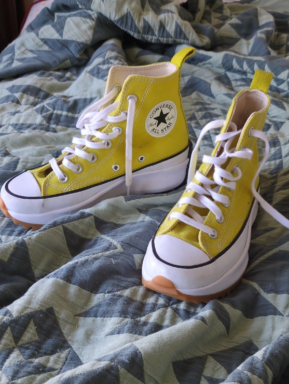 Converse Yellow High-Top Platform Sneakers